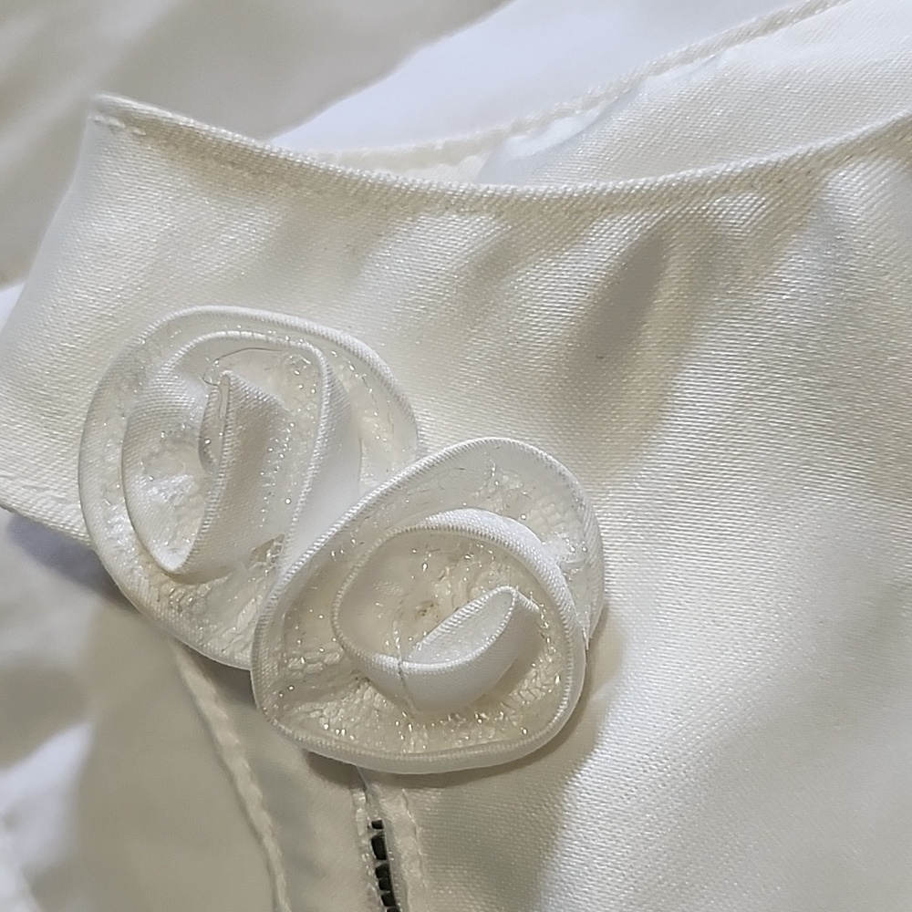 infants white satin dress